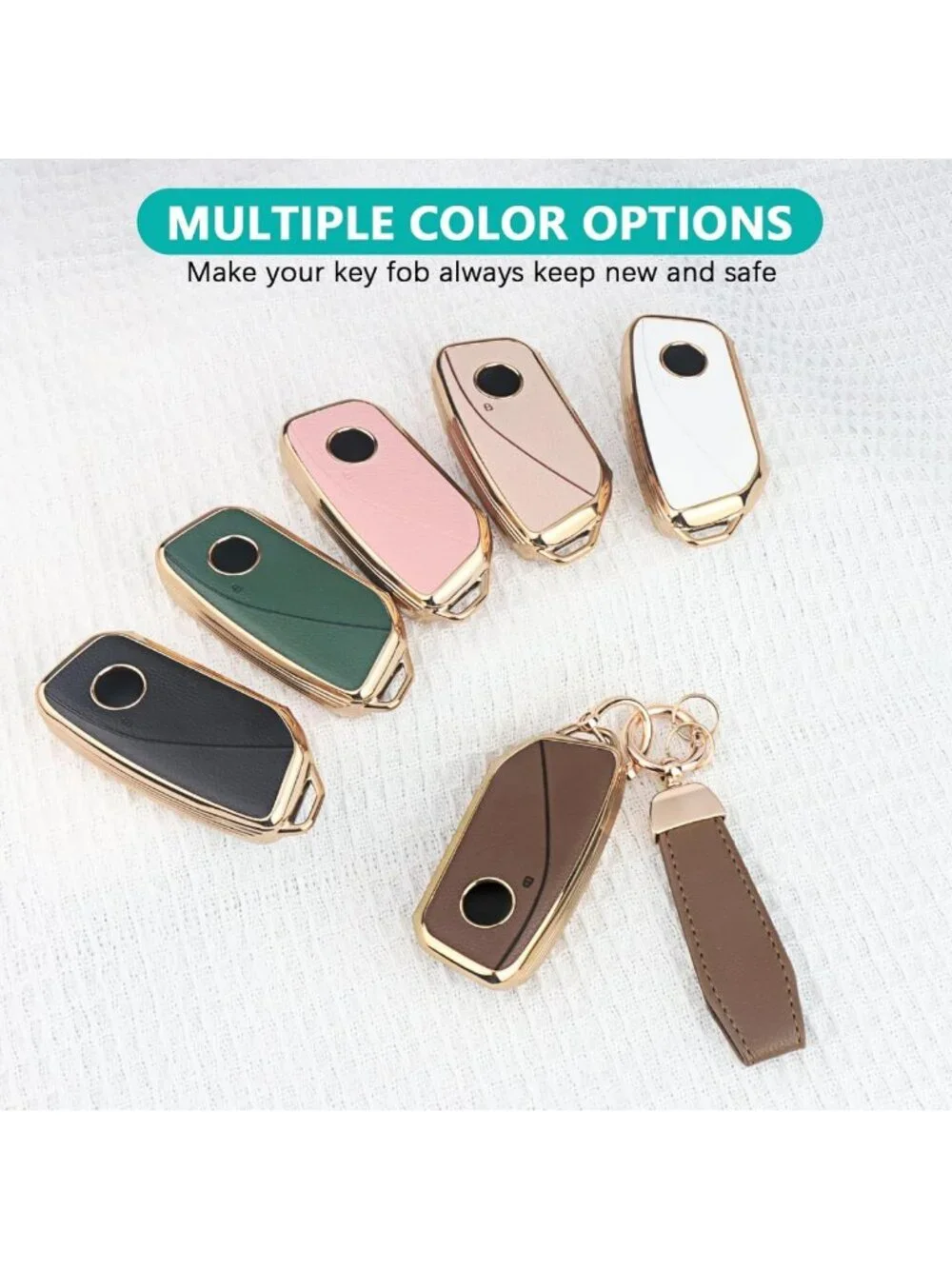 Luxury Leather Key Fob Cover for BMW | Soft TPU Case Compatible with 2 3 5 7 X1